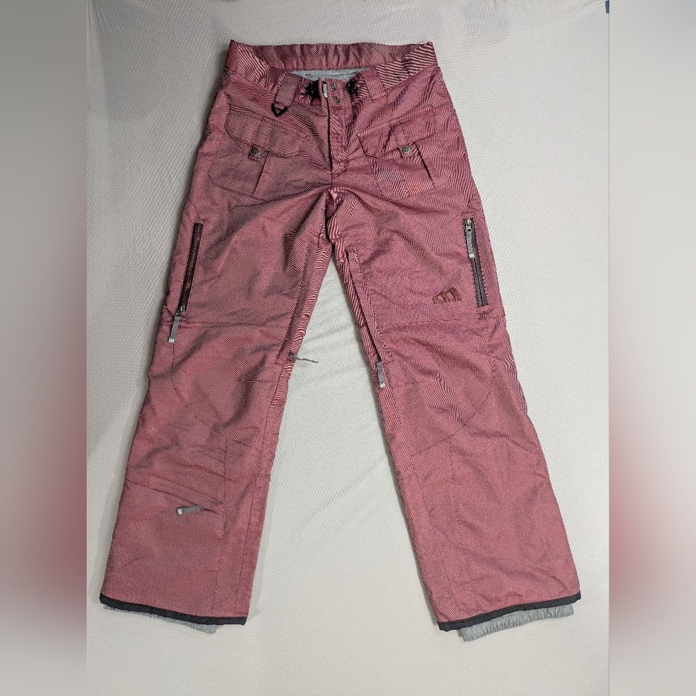 Morrow Snowboard Pants Metallic Red Men L Waterproof Multi Pocket Cargo Snow Ski